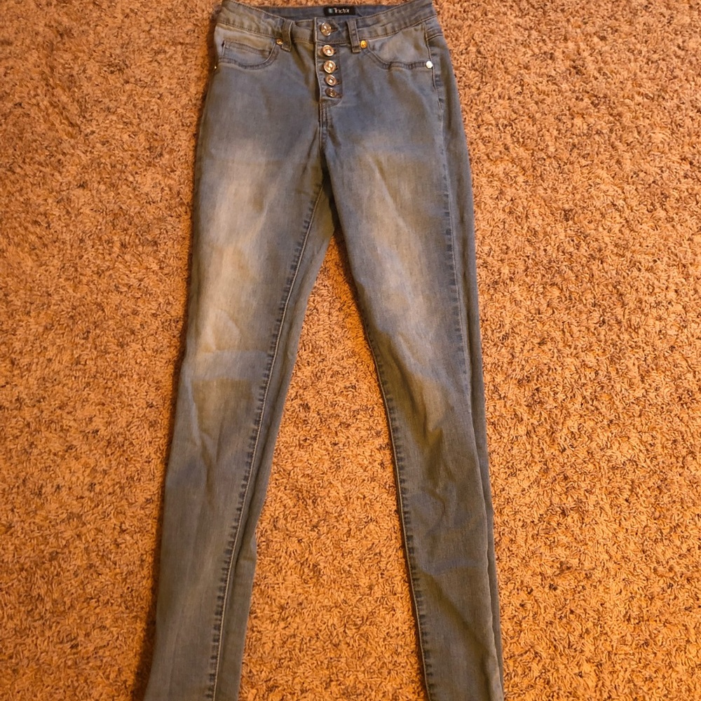 High waisted skinny jeans